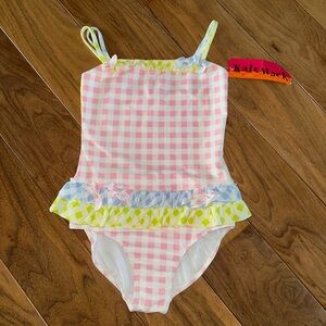 Kate Mack Pink and Blue One Piece Swimsuit